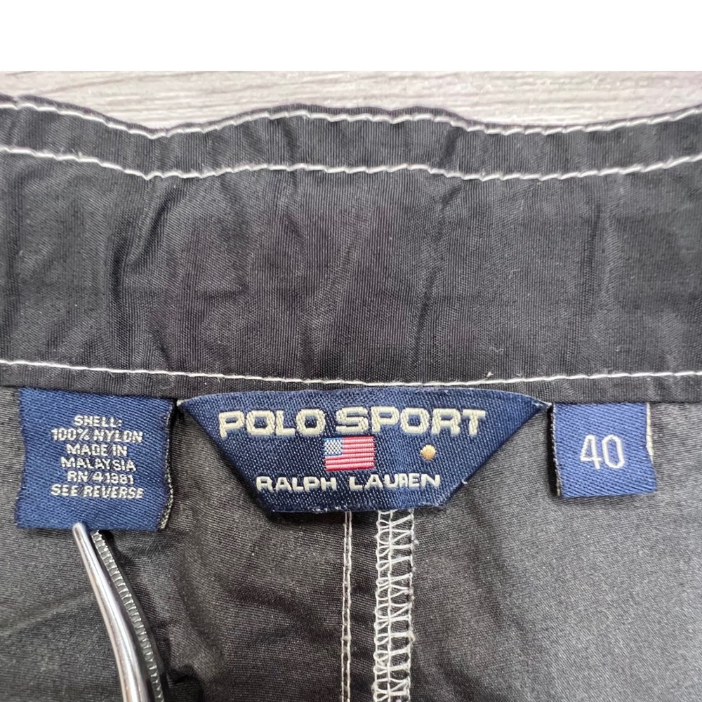 Polo Sport Ralph Lauren Mens Black Nylon Board Shorts Mesh Side Logo Size 40 - Picture 6 of 13